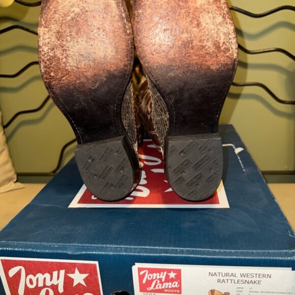 Tony Lama Brown and Tan Snakeskin Boots main image 6